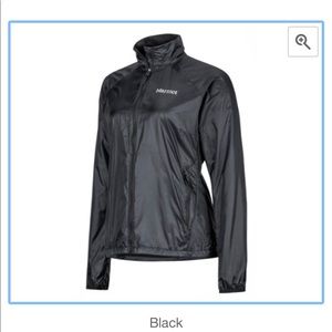NWOT Marmot black rain windbreaker zip front DriClime shell windshirt jacket